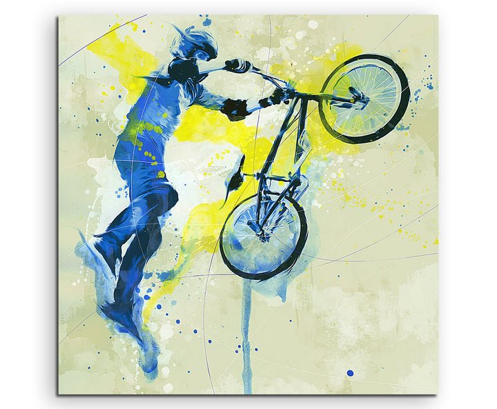 Paul Sinus Art BMX 60x60cm SPORTBILDER Splash Art Wandbild Aquarell Art