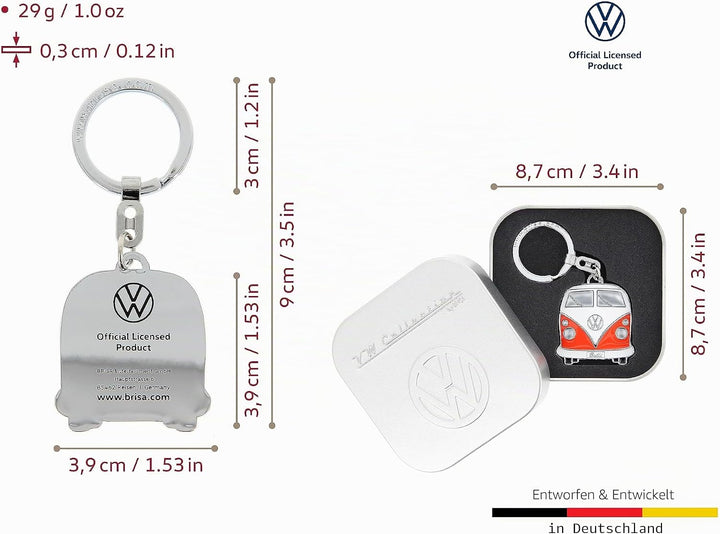 BRISA VW Collection - Volkswagen Emaillierter Metall Schlüssel-Anhänger-Ring Schlüsselbund-Accessoir