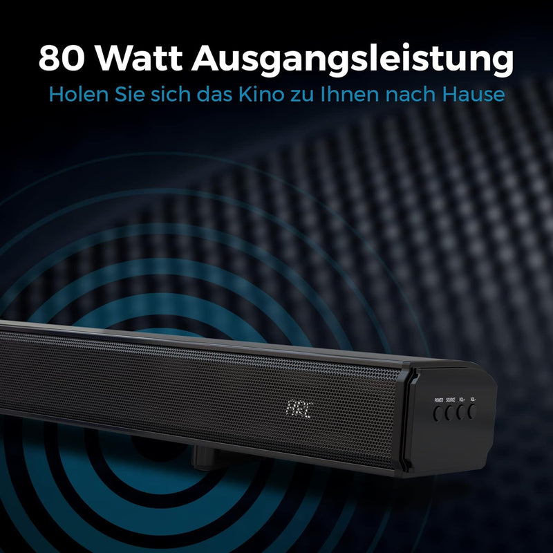 CELLO YWS23-DE TV Soundbar 2x15W + 50W =80W 2.1-Kanal-Lautsprecher Bluetooth AC/DC HDMI USB Optisch