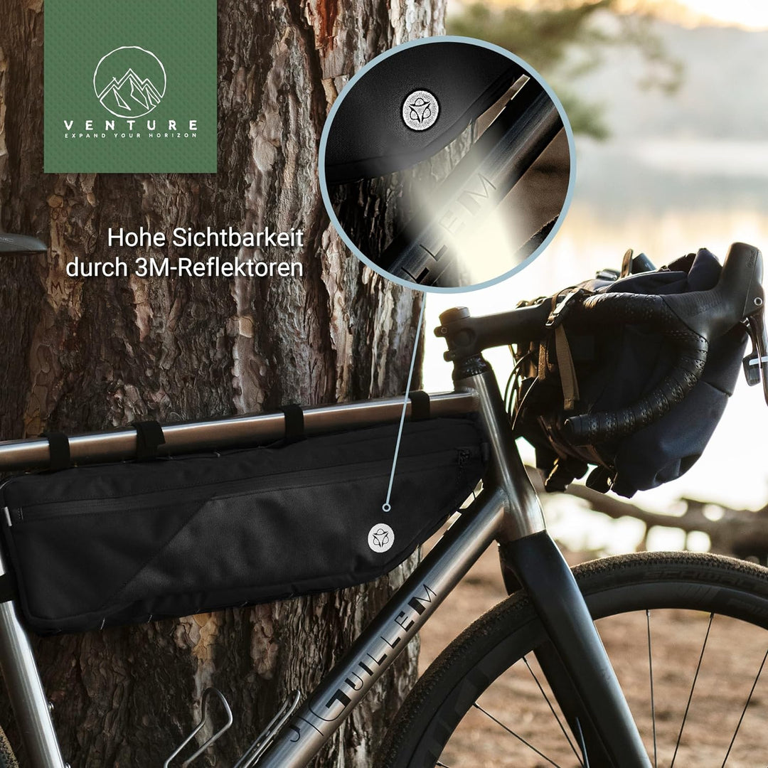 AGU Tube Venture Fahrrad Rahmentasche, Rahmentasche Fahrrad Wasserabweisend, Reflektierend Polyester