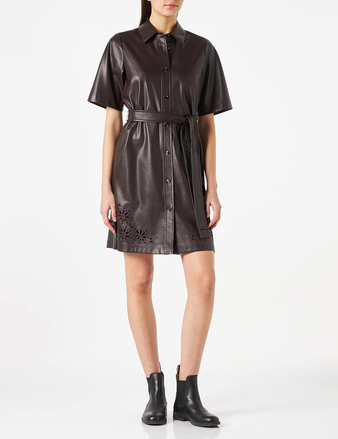 BOSS Damen C_dalelu Kleid 40 Dark Brown203, 40 Dark Brown203