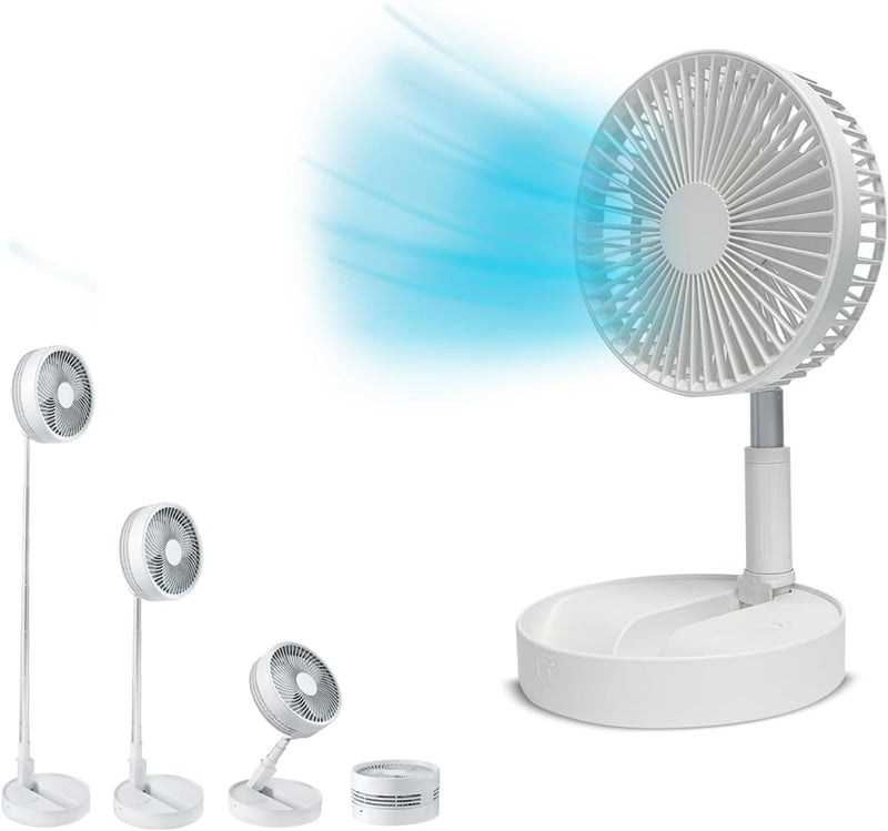 LIVINGTON Fold & Cold – ausziehbarer Mini Ventilator mit Akku – kraftvoller USB Ventilator mit 10h L