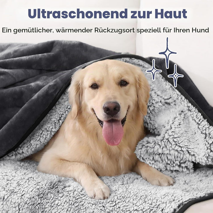 PETTOM Hundedecke Wasserdicht, Hundedecke Sofa 152 x 127 cm, Hunde Decke aus Sherpa und Flanell, Hau