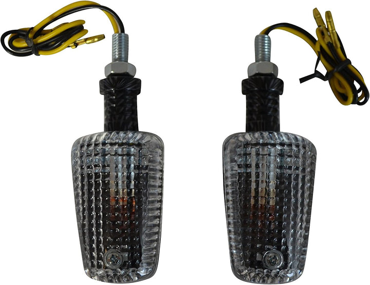 Motorrad-Trike-Blinker Carbon-Optik mit getöntem Glas (1 Paar) 21-W-Glühlampe