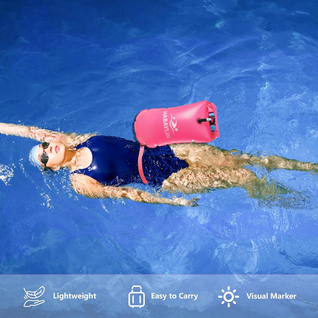 Schwimmboje - 20L Rosa, Boje Schwimmen Schwimmbojen für Erwachsene und Kinder, Trockensack Gute Sich