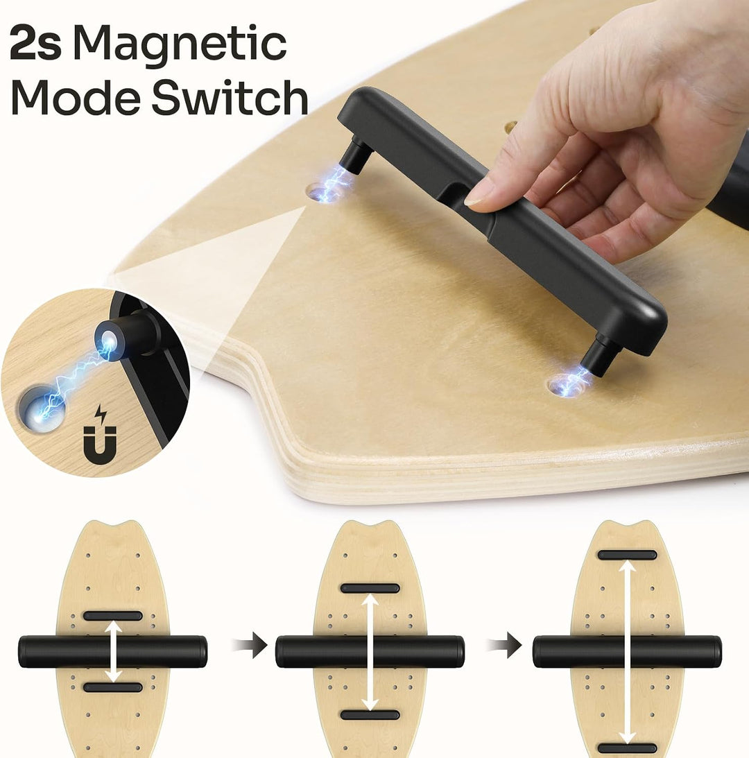 Balance Board Holz, Sportneer Indoorboard Skateboard, Indoor Surfboard Trickboard und Gleichgewichts