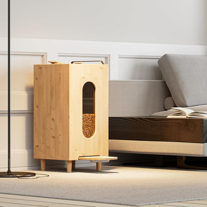 QLS Trockenfutterspender 20L für Katzen Hunde Futterspender Futterautomat mit Schale Tiere 60 x 30 x