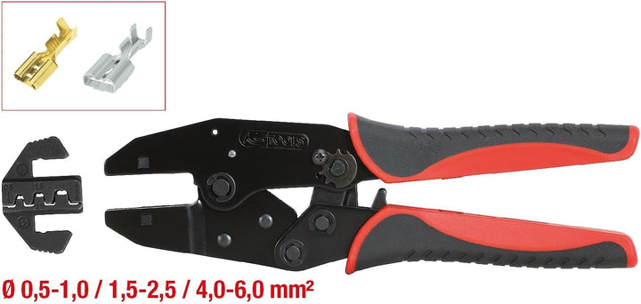 KS Tools 115.1435 Crimpzange für Steckhülsen Ø 0,5-6mm²
