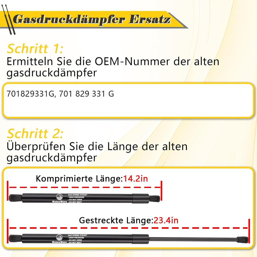 2X Heckklappendämpfer für Transporter IV 70B 70C 7DB 7DK 70J 2.4L 1990-1998 Transporter IV 70XB 70XC