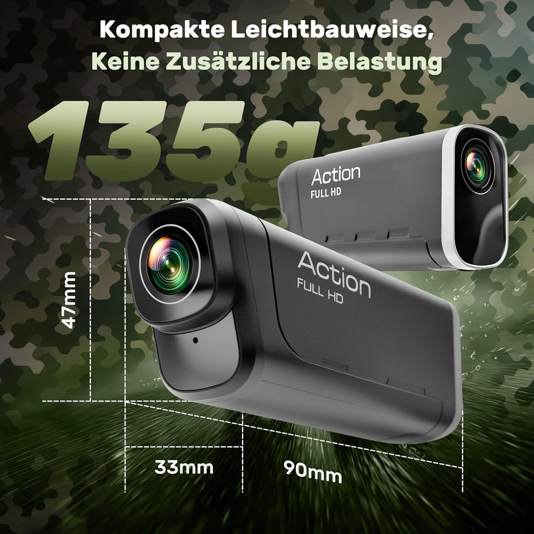 Action Cam 4K+1080P,Dashcam Motorrad,120° Weitwinkel Helmkamera Motorrad,Dashcam Auto vorne hinten m