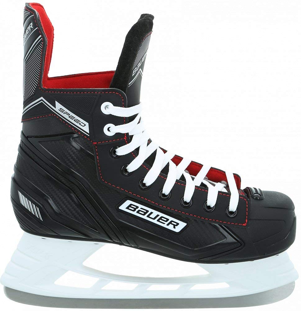 Bauer Unisex-Kinder Pro Skate Feldhockeyschuhe 45.5 EU Rot Schwarz Silber, 45.5 EU Rot Schwarz Silbe