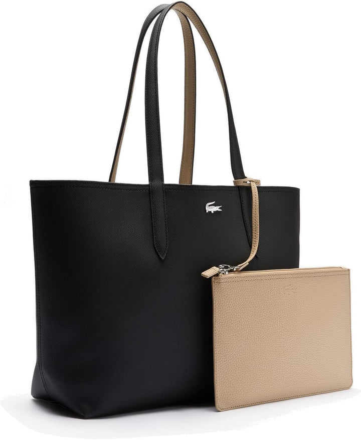 Lacoste Damen Henkeltasche SHOPPING BAG -A91 Noir / Krema, -A91 Noir / Krema
