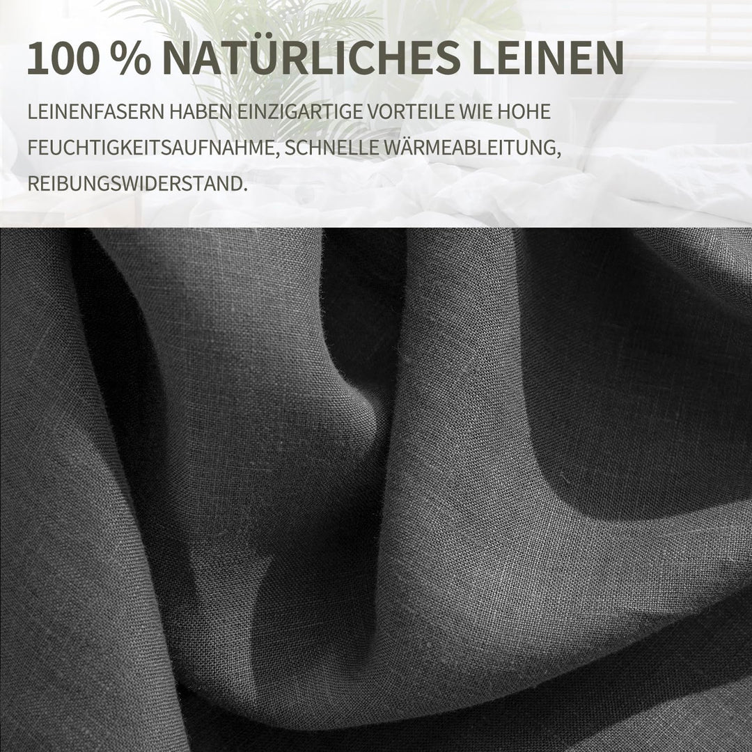 CHUFFED Leinen Bettwäsche 135×200 2teilig Bettwäsche-Sets 100% Naturleinen Bettwäsche-1 Bettbezug 13