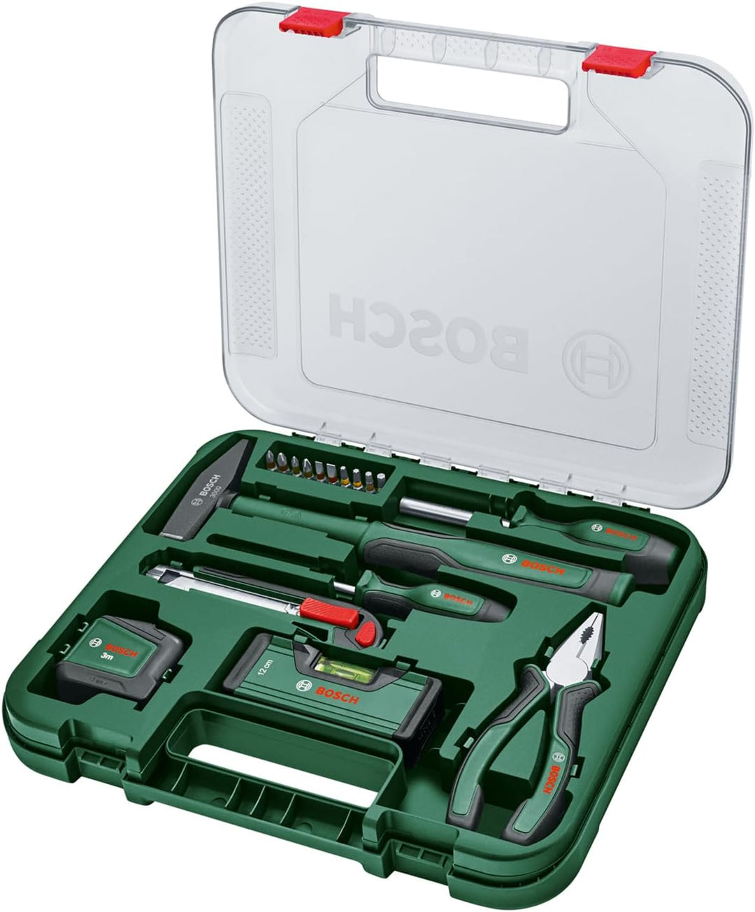 Bosch Universal Werkzeug-Set, 17-teilig (vielseitiger Werkzeugkoffer, bestückt, hochwertig, ergonomi