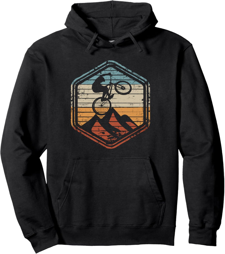 Mountain Bike Jump Trick Vintage MTB Radfahrer für Biker Pullover Hoodie