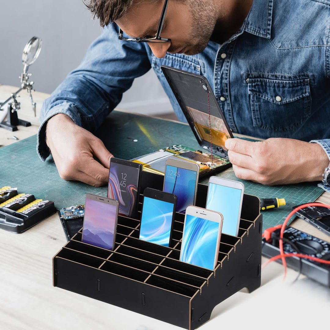 TOPBATHY Handy-Aufbewahrungsbox 30-Fächer- -Handy-Desktop-Organizer Telefonmanagement-Aufbewahrung M
