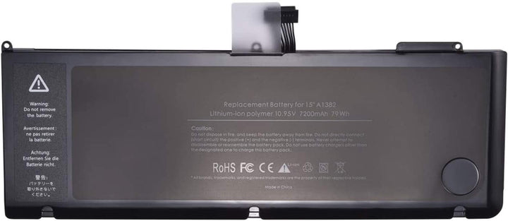 WYGUO A1382 Laptop-Akku-Ersatz für MacBook Pro 15 inch A1286 Early 2011 Late 2011 Mid 2012(10.95V 77