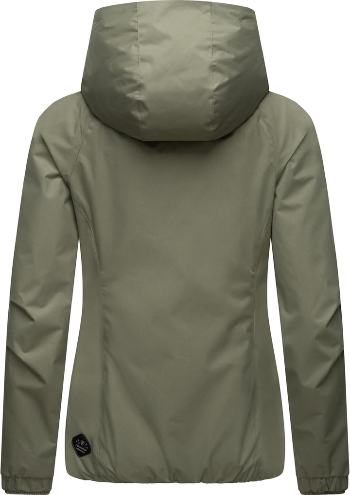 Ragwear Damen wasserdichte Übergangsjacke leichte Jacke kurz mit Kapuze Dizzie Intl XS-6XL S Olive02