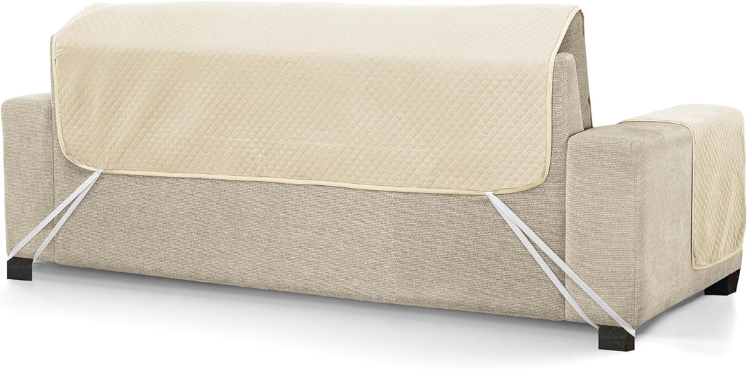Martina Home Diamond Sofabezug, Polyester, Beige/Rot, 3-Sitzer Beige/Rot 3 Sitzer, Beige/Rot 3 Sitze