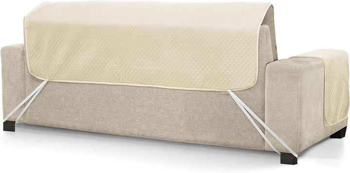 Martina Home Diamond Sofabezug, gesteppt, wendbar, Beige/Braun, 3-Sitzer Beige/Braun 3 Plätze, Beige