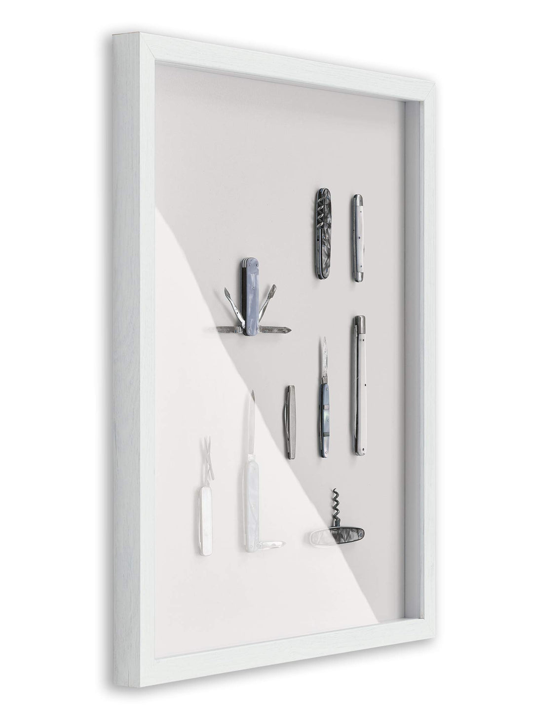 Objektrahmen Talon SPACE 65x65 cm Weiss Gemasert 3D Bilderrahmen zum Befüllen, 65x65 cm Weiss Gemase