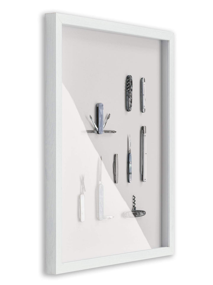 Objektrahmen Talon SPACE 65x65 cm Weiss Gemasert 3D Bilderrahmen zum Befüllen, 65x65 cm Weiss Gemase