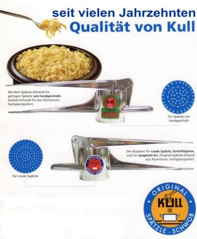 SPÄTZLEPRESSE KARTOFFELPRESSE ORIGINAL KULL SPÄTZLE SCHWOB Marine-BLAU ALUMINIUM SPÜLMASCHINENFEST