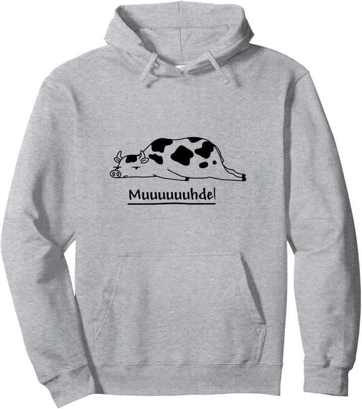 Muuhde Kuh Faulenzer Morgenmuffel Landwirt Pullover Hoodie