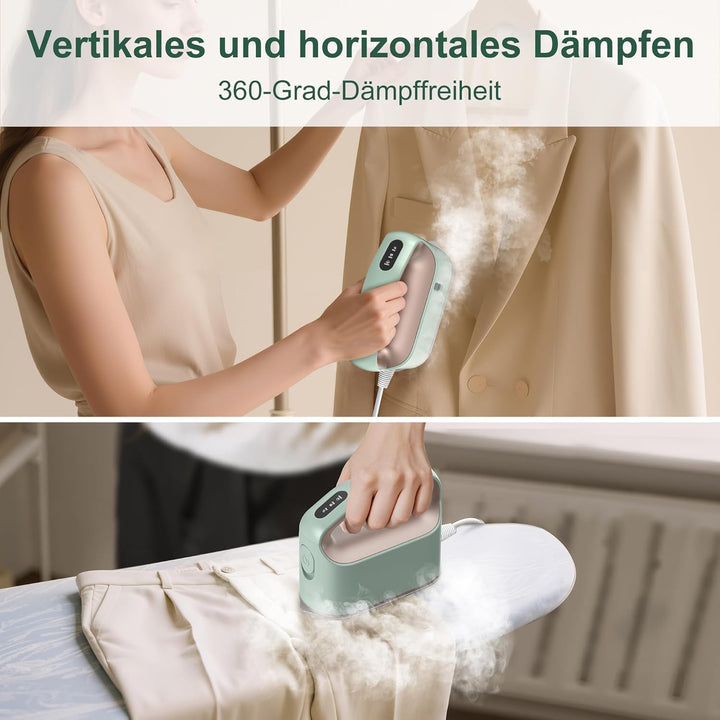 Newbealer Dampfbügeleisen, Kontinuierlicher Turbo-Dampf für Kleidung, 360° horizontales und vertikal