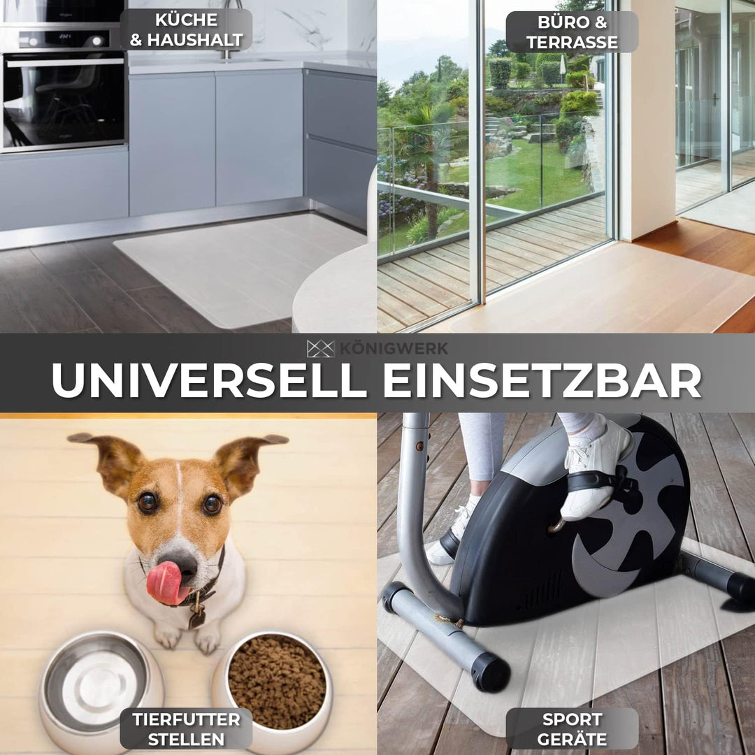 Bodenschutzmatte Bürostuhl versch. Grössen - Bürostuhl Unterlage rutschfest in milchweiss - Made in