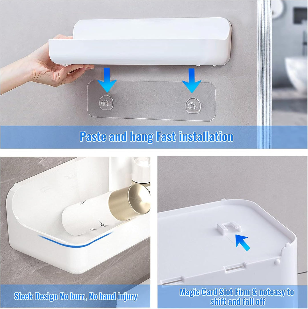 Diesisa 2 Stück Duschablage Ohne Bohren, Duschregal Wandmontage, Shampoo Halterung für Dusche, Dusch