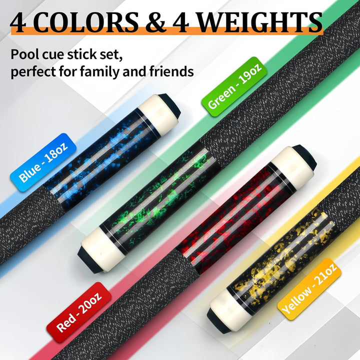 Kmise Billard Queue-Set, 147cm 18–21 oz Professionelles Billardqueue aus kanadischem Ahorn, Neuer ve