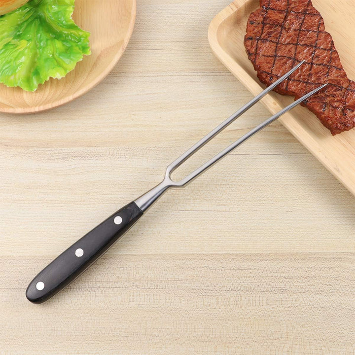 BESTONZON Fleischgabel aus Rostfreiem Stahl mit Holzgriff Grillgabel Tranchiergabel Kochgeschirrset
