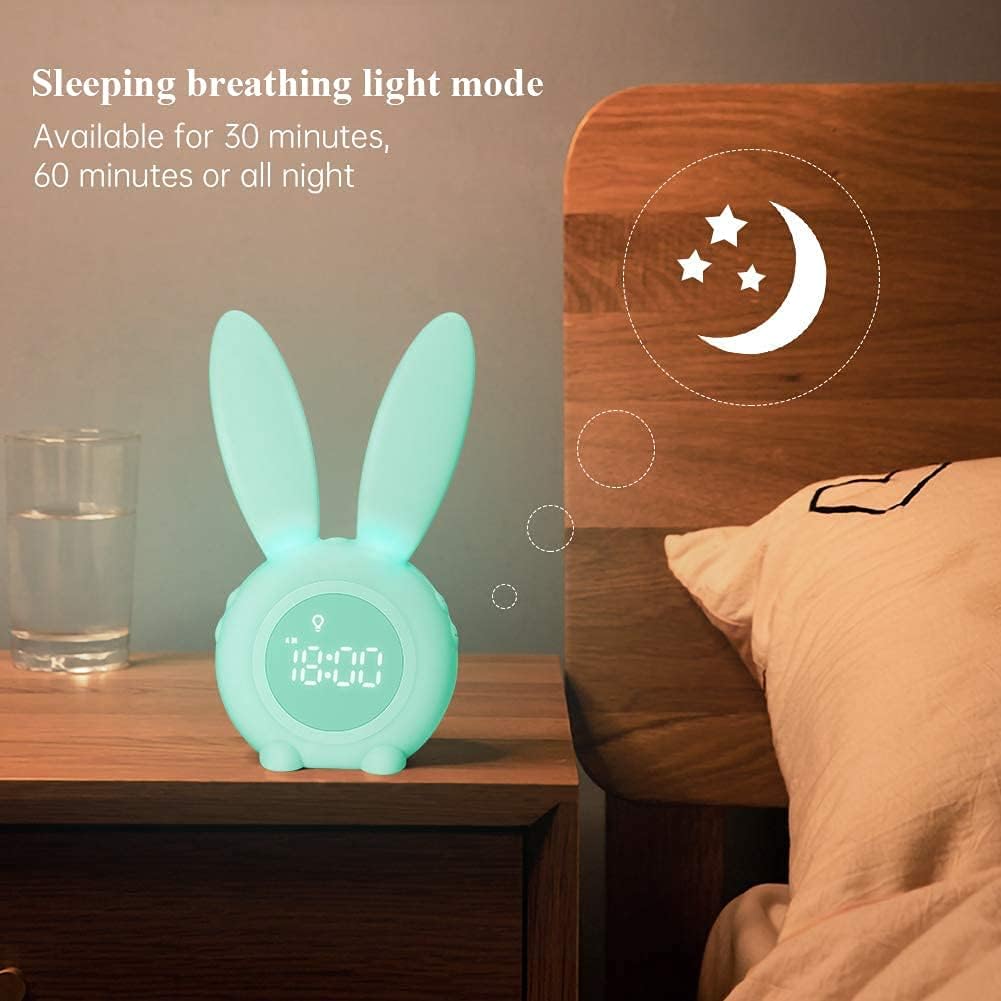 Kinder Lichtwecker Hasen Wecker Uhr Kinderwecker Rabbit Alarm Clock Wake Up Light Kreative Lampe Nac