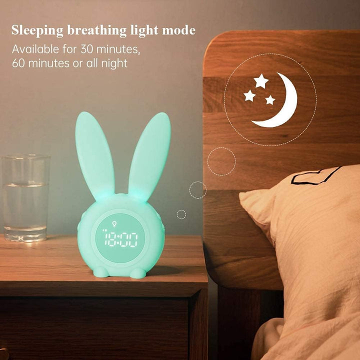 Kinder Lichtwecker Hasen Wecker Uhr Kinderwecker Rabbit Alarm Clock Wake Up Light Kreative Lampe Nac