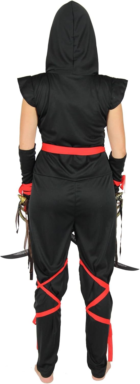 Foxxeo sexy Ninja Kostüm für Damen - Grösse XS bis Übergrösse XXL, M