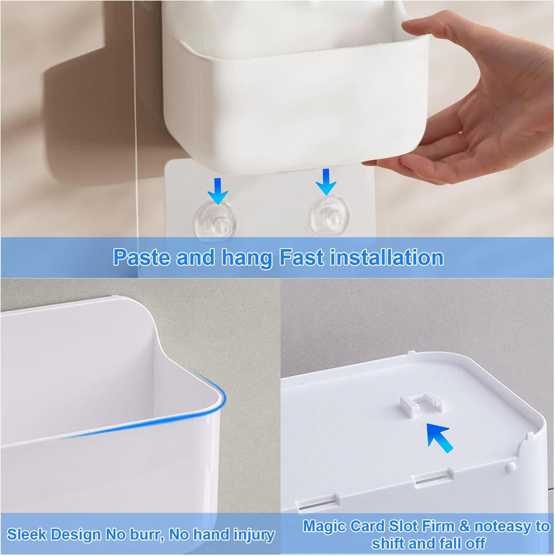 Diesisa 2 Stück Duschablage Ohne Bohren, Duschregal Wandmontage, Shampoo Halterung für Dusche, Dusch