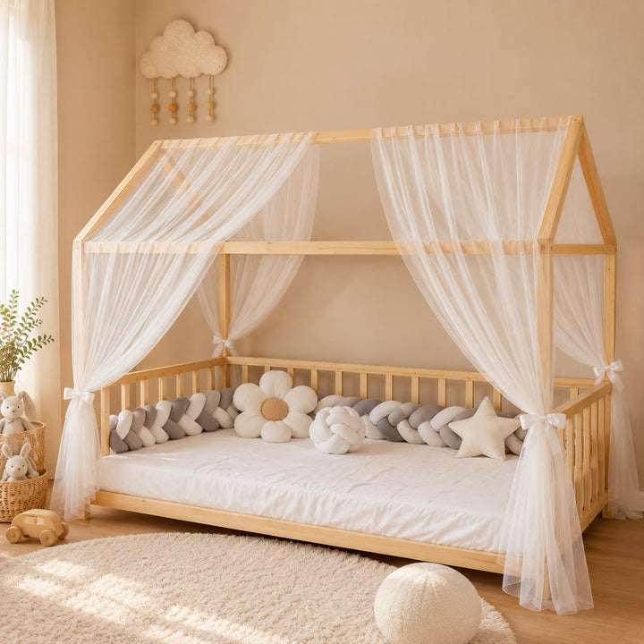 Baby Fancyroom Betthimmel für Hausbett Kinderbett, universell, Premium Tüll, 2-teilig, Hausbetthimme