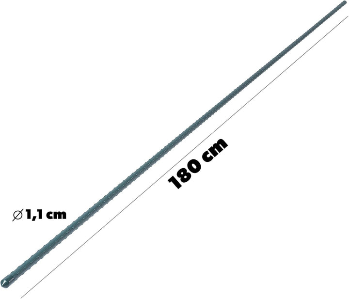 KADAX Pflanzstäbe 180 cm x 11 mm, 15er Set – Beschichteter Stahl Rankstab, Pflanzenstütze & Tomatens