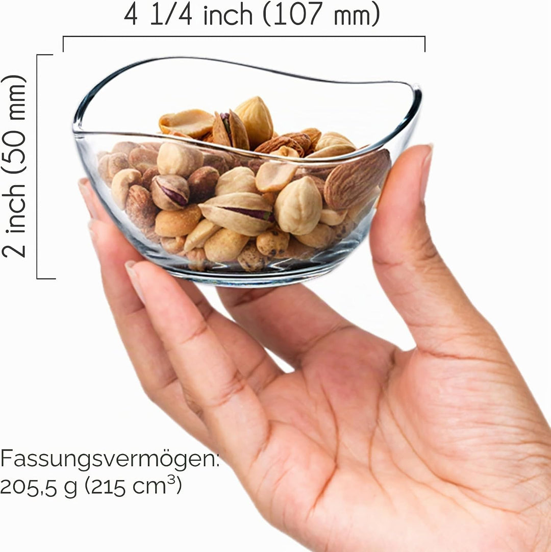 CRYSTALIA Premium Klein Glas Dessertschalen Set 6, 215 ml, 100% BLEIFREIE Glasschalen, Eisschale, De