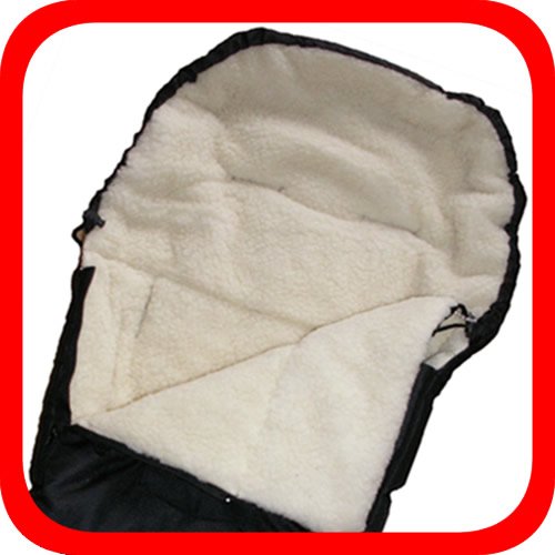 Baby Universal Fusssack, 100% Lammwolle, schwarz