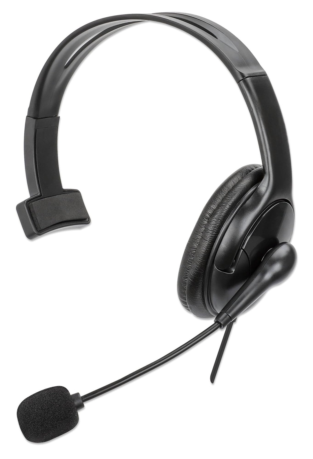 Manhattan Mono USB-Headset Links/rechts tragbar 2m Kabel, Schwarz