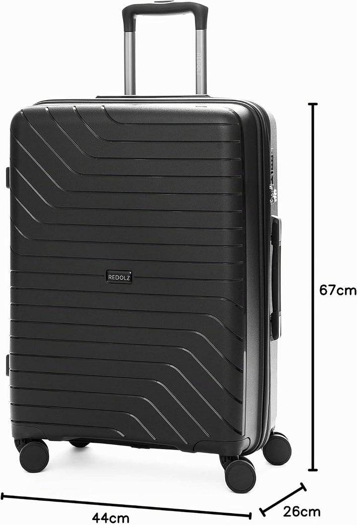 REDOLZ Essentials 05 Hartschalen Check-in Koffer | Mittelgrosser M Trolley 44 x 26 x 67 cm aus hochw