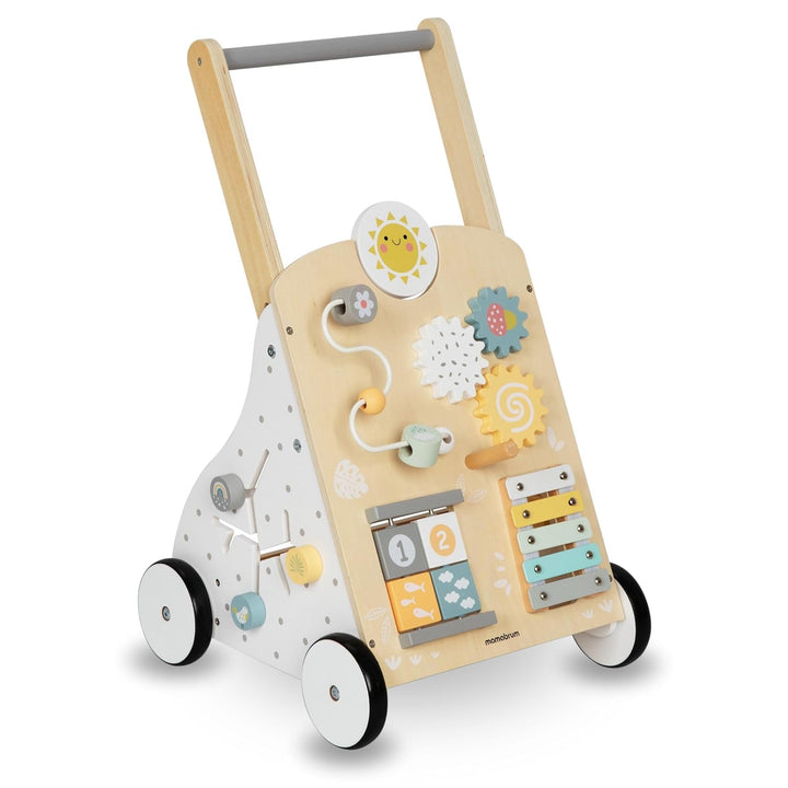 Mamabrum 8in1 Lauflernwagen aus Holz mit multifunktionalem Spielcenter – Motorikspielzeug für Kleink