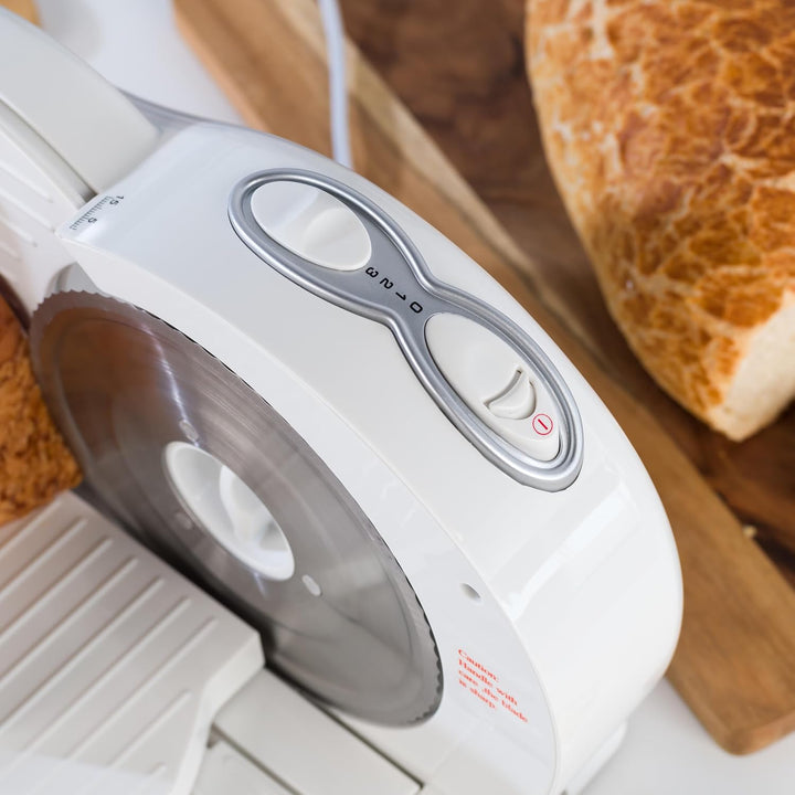Progress Elektrischer Allesschneider – 150W Fleisch-, Brot- & Käseschneider, Einstellbare Schnittstä
