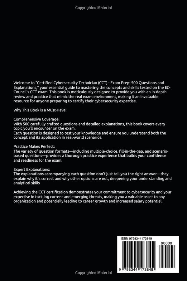Certified Cybersecurity Technician (CCT) - Exam Prep: 500 Questions and Explanations, Taschenbuch