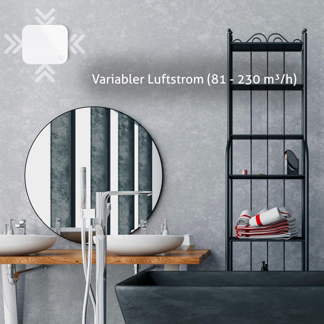 Turbionaire Trend Plus 150 WM Badlüfter 150 mm, Mit Fernbedienung – 7 Geschwindigkeiten + Boost, 30