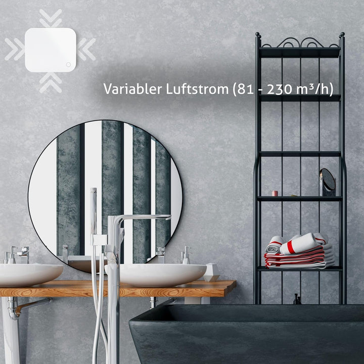 Turbionaire Trend Plus 150 WM Badlüfter 150 mm, Mit Fernbedienung – 7 Geschwindigkeiten + Boost, 30