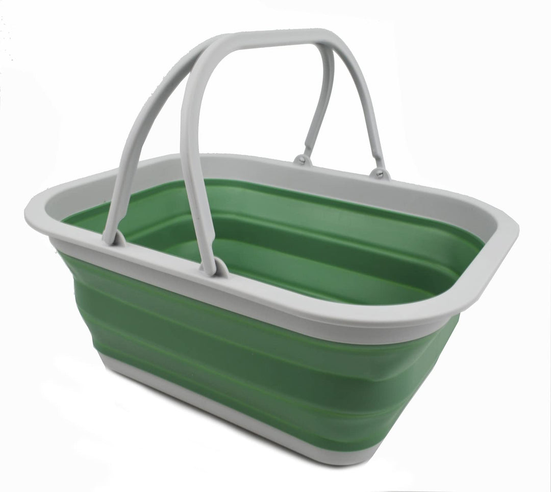 SAMMART 15L Zusammenklappbarer Korb mit Griff - Tragbarer Picknickkorb/Krater für den Aussenbereich