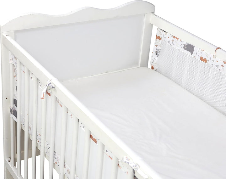 TupTam Gitterstäbe Schutz Netz Babybett Nestchen 3D Mesh 2er Pack, Farbe: Wilde Tiere, Grösse: ca. 1